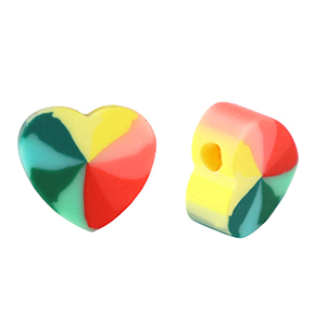 Perlen Polymer Heart Multicolour