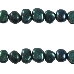 S&uuml;sswasser Perlen Nugget 4-5mm Peacock blue