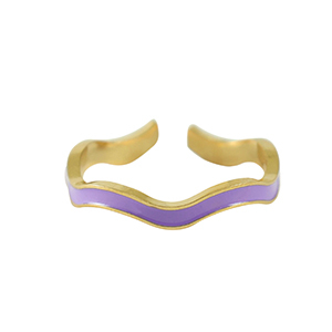 Stainless Steel - Rostfrei Stahl Ringe Gold-purple