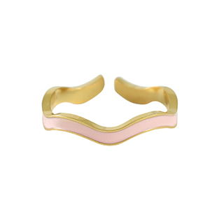 Stainless Steel - Rostfrei Stahl Ringe Gold-light pink