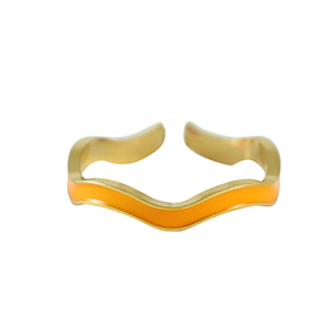 Stainless Steel - Rostfrei Stahl Ringe Gold-orange