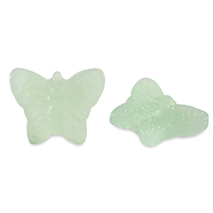 Glas Perlen Butterfly Milky green