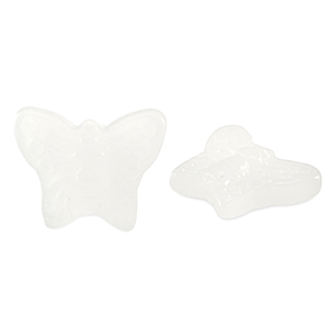 Glas Perlen Butterfly Milky white