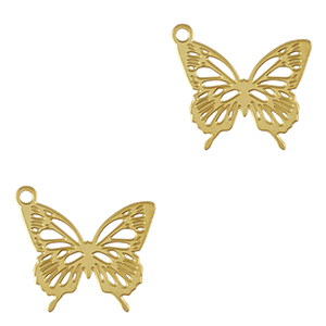 Anh&auml;nger aus Stainless Steel - Rostfreiem Stahl Butterfly Gold
