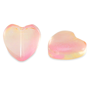 Glas Perlen Heart Peach pink