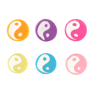 Perlen Polymer Yin & Yang Multicolour-white