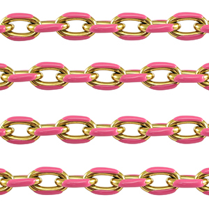Zubeh&ouml;r aus Stainless Steel - Rostfreiem Stahl Gliederkette Ankerkette Gold-pink