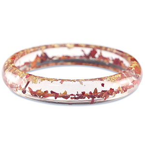 Armband mit getrockneter Blume Burgundy red-gold