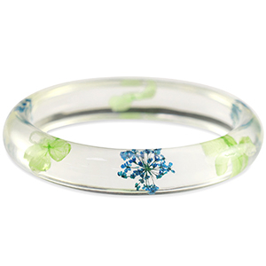 Armband mit getrockneter Blume Green blue