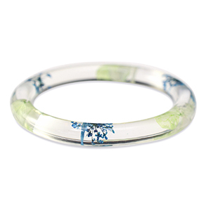 Armband mit getrockneter Blume Green blue