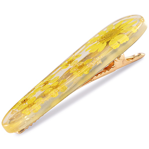 Haarschmuck Haarspang mit getrockneter Blume Yellow-gold