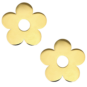 Anh&auml;nger aus Stainless Steel - Rostfreiem Stahl flower Gold