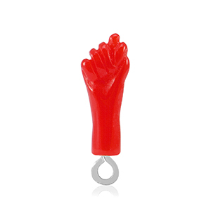 Anh&auml;nger aus Resin "Mano Fico" Red-silver