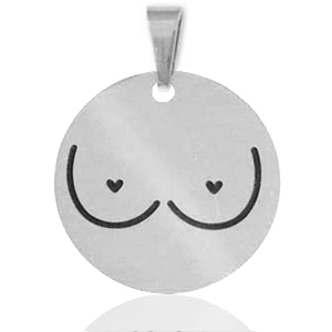 Anh&auml;nger aus Stainless Steel - Rostfreiem Stahl breasts Silber