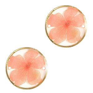 Getrocknete Blumen Zwischenst&uuml;cke 20mm Gold-light pink