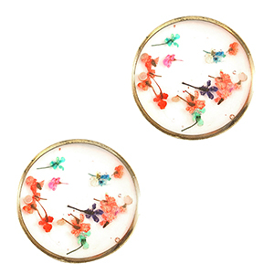 Getrocknete Blumen Zwischenst&uuml;cke 20mm Gold-pink yellow green