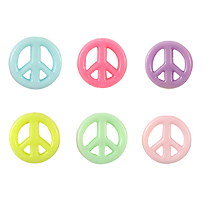 Perlen im Acryl-Look Peace Multicolour pastel
