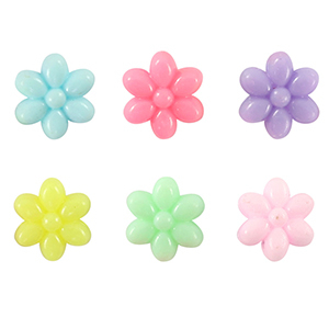 Perlen im Acryl-Look Flower Multicolour pastel
