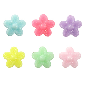 Perlen im Acryl-Look Flower Multicolour pastel