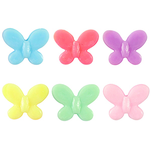 Perlen im Acryl-Look Butterfly Multicolour pastel