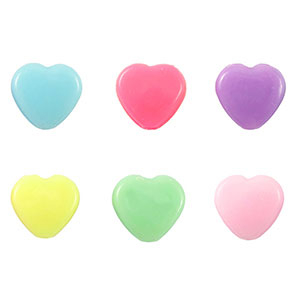 Perlen im Acryl-Look Heart Multicolour pastel