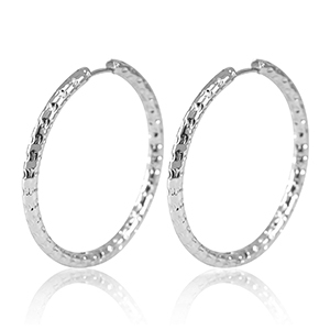 Stainless Steel - Rostfrei Stahl Ohrringe Creolen 35mm Silver