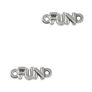 Anh&auml;nger Metall DQ Zwischenst&uuml;ck "FUN" Antik silber (Nickelfrei)