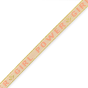 Schmucktextband "girl power" Pale pink-blush pink