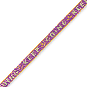 Schmucktextband "keep going" Paisley purple-green