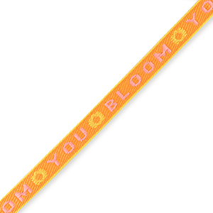 Schmucktextband "you bloom" Orange-paisley purple