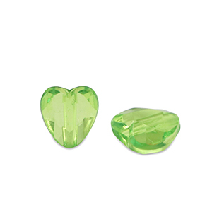 Perlen Acryl Heart Spring green transparent