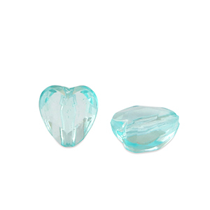 Perlen Acryl Heart Ocean blue transparent