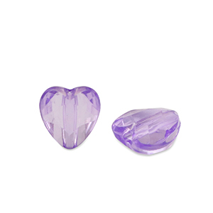 Perlen Acryl Heart Purple transparent