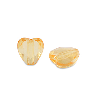 Perlen Acryl Heart Spectra yellow transparent