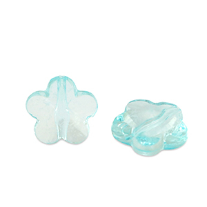 Perlen Acryl Flower Ocean blue transparent