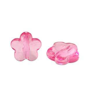 Perlen Acryl Flower Magenta pink transparent