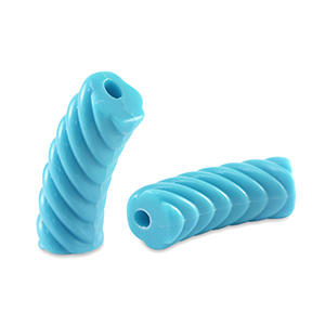 Acrylperlen Tubes Twisted Blue