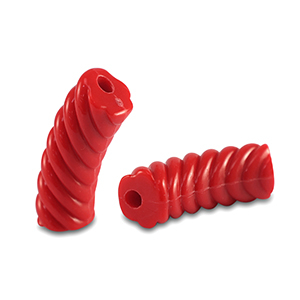 Acrylperlen Tubes Twisted Red