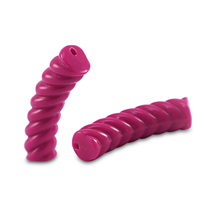 Acrylperlen Tubes Twisted Magenta pink