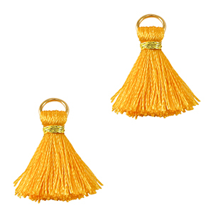 Quaste Perlen 2cm Gold-calypso orange