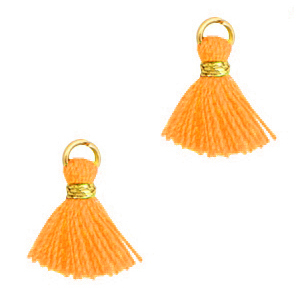 Quaste Perlen 1.2cm Gold-calypso orange