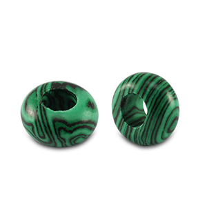 Rondell Natursteinperlen 14mm Green-black