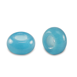 Rondell Natursteinperlen glas 14mm Aqua blue