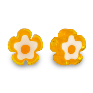 Millefiori-Glasperlen Flower Orange