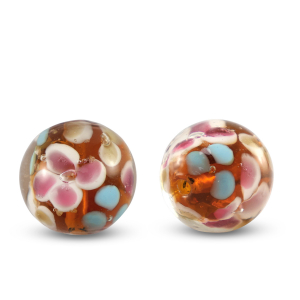 Glas Perlen 14mm Transparent-amber orange