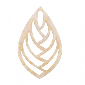 Anh&auml;nger aus Resin Blatt Pearl white-pink