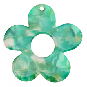Anh&auml;nger aus Resin Blume Turquoise-green