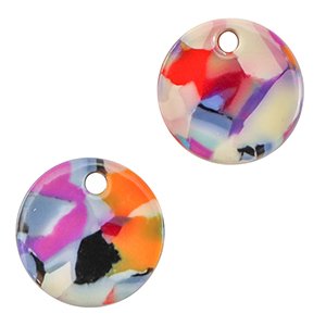 Anh&auml;nger aus Resin 12mm Multicolor confetti