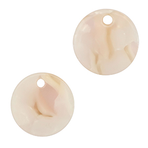Anh&auml;nger aus Resin 12mm Pearl white-pink