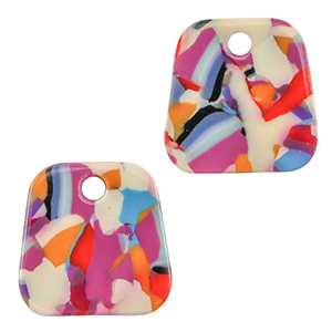 Anh&auml;nger aus Resin Trapezium Multicolor confetti